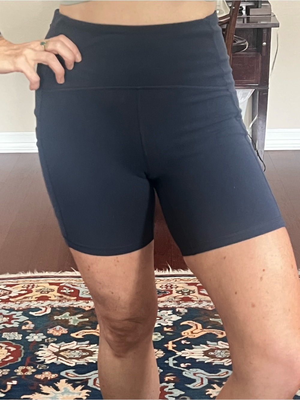 Zella Navy High-Waist Black Women’s Bike Shorts